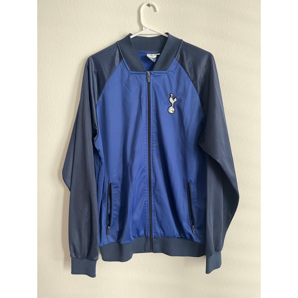 Tottenham Hotspur FC Official Track Jacket Mens Large Blue Full Zip Spurs Soccer